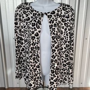 WOMENS Dressbarn Open Front Animal Print Jacket Plus Size 18/20